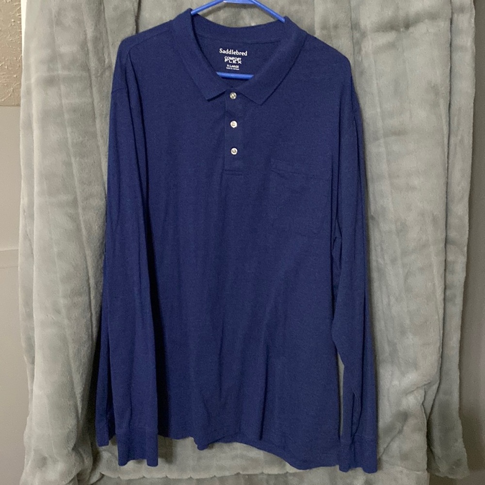 Mens LS knit shirt w! Collar/ buttons